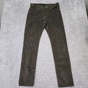 J Crew Pants Men 30x32 Olive Green Corduroy Slim Fit Flex Stretch Casual Minimal